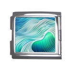 Pastel Abstract Waves Pattern Mega Link Italian Charm (18mm) Front