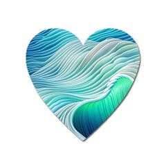 Pastel Abstract Waves Pattern Heart Magnet