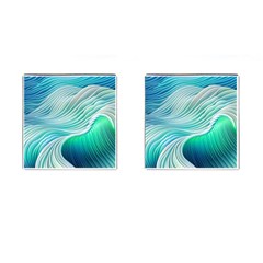 Pastel Abstract Waves Pattern Cufflinks (square) by GardenOfOphir