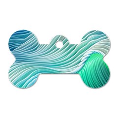 Pastel Abstract Waves Pattern Dog Tag Bone (one Side)