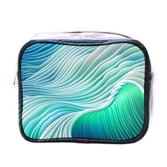 Pastel Abstract Waves Pattern Mini Toiletries Bag (one Side) by GardenOfOphir