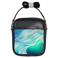 Pastel Abstract Waves Pattern Girls Sling Bag by GardenOfOphir