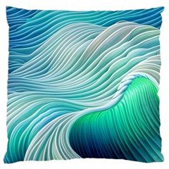 Pastel Abstract Waves Pattern Standard Premium Plush Fleece Cushion Case (two Sides) by GardenOfOphir