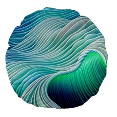 Pastel Abstract Waves Pattern Large 18  Premium Flano Round Cushions by GardenOfOphir