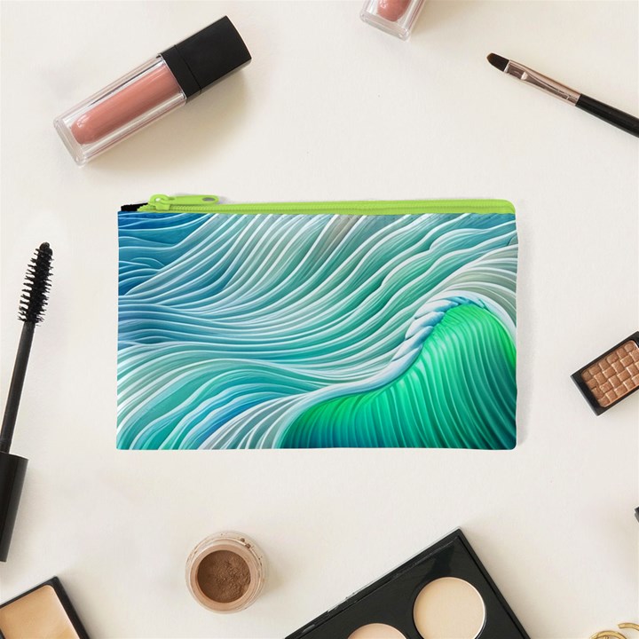 Pastel Abstract Waves Pattern Cosmetic Bag (XS)