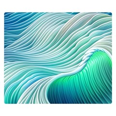 Pastel Abstract Waves Pattern One Side Premium Plush Fleece Blanket (small)