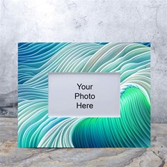 Pastel Abstract Waves Pattern White Tabletop Photo Frame 4 x6  by GardenOfOphir