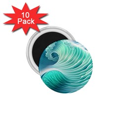 Pink Sky Blue Ocean Waves 1 75  Magnets (10 Pack)  by GardenOfOphir