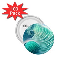 Pink Sky Blue Ocean Waves 1 75  Buttons (100 Pack)  by GardenOfOphir