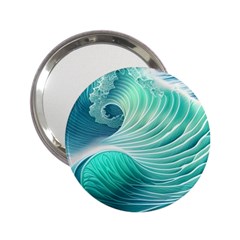 Pink Sky Blue Ocean Waves 2 25  Handbag Mirrors by GardenOfOphir