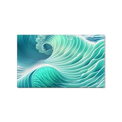 Pink Sky Blue Ocean Waves Sticker (rectangular) by GardenOfOphir