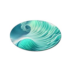 Pink Sky Blue Ocean Waves Sticker Oval (10 Pack) by GardenOfOphir