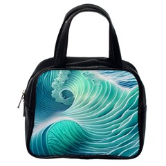 Pink Sky Blue Ocean Waves Classic Handbag (one Side) by GardenOfOphir