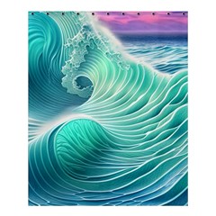 Pink Sky Blue Ocean Waves Shower Curtain 60  X 72  (medium)  by GardenOfOphir