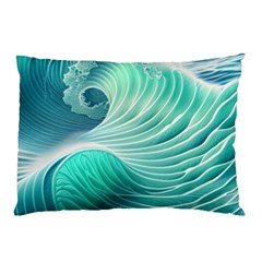 Pink Sky Blue Ocean Waves Pillow Case (two Sides) by GardenOfOphir