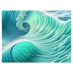 Pink Sky Blue Ocean Waves Premium Plush Fleece Blanket (extra Small)