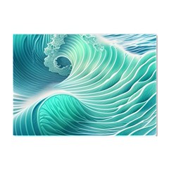 Pink Sky Blue Ocean Waves Crystal Sticker (a4)