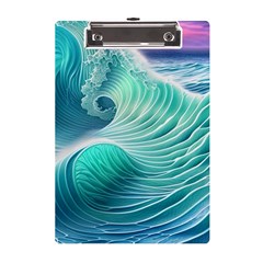 Pink Sky Blue Ocean Waves A5 Acrylic Clipboard