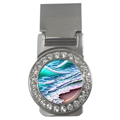 Shore Blue Ocean Waves Money Clips (cz)  by GardenOfOphir