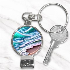 Shore Blue Ocean Waves Nail Clippers Key Chain