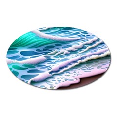 Shore Blue Ocean Waves Oval Magnet by GardenOfOphir