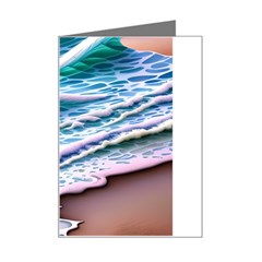 Shore Blue Ocean Waves Mini Greeting Card by GardenOfOphir