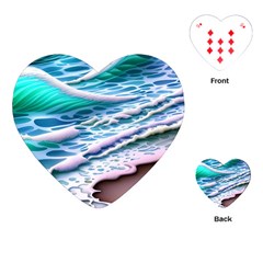 Shore Blue Ocean Waves Playing Cards Single Design (heart) by GardenOfOphir