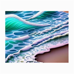 Shore Blue Ocean Waves Small Glasses Cloth (2 Sides) by GardenOfOphir