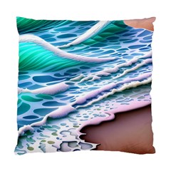 Shore Blue Ocean Waves Standard Cushion Case (two Sides) by GardenOfOphir