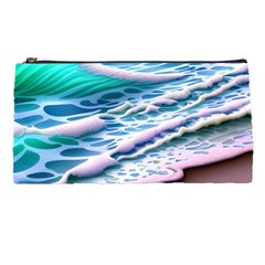 Shore Blue Ocean Waves Pencil Case by GardenOfOphir