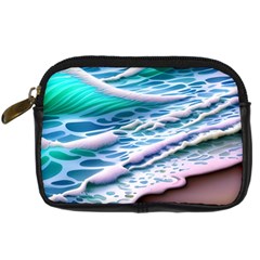 Shore Blue Ocean Waves Digital Camera Leather Case by GardenOfOphir