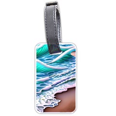 Shore Blue Ocean Waves Luggage Tag (one Side) by GardenOfOphir