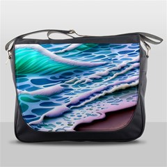 Shore Blue Ocean Waves Messenger Bag by GardenOfOphir