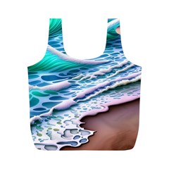 Shore Blue Ocean Waves Full Print Recycle Bag (m) by GardenOfOphir