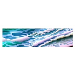 Shore Blue Ocean Waves Oblong Satin Scarf (16  X 60 ) by GardenOfOphir