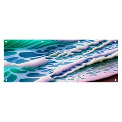 Shore Blue Ocean Waves Banner And Sign 8  X 3  by GardenOfOphir