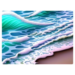 Shore Blue Ocean Waves One Side Premium Plush Fleece Blanket (extra Small) by GardenOfOphir