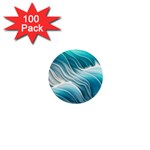 Pastel Blue Ocean Waves Iii 1  Mini Buttons (100 pack)  Front