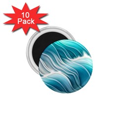 Pastel Blue Ocean Waves Iii 1 75  Magnets (10 Pack)  by GardenOfOphir