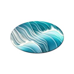 Pastel Blue Ocean Waves Iii Sticker Oval (10 Pack) by GardenOfOphir