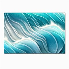 Pastel Blue Ocean Waves Iii Postcard 4 x 6  (pkg Of 10) by GardenOfOphir