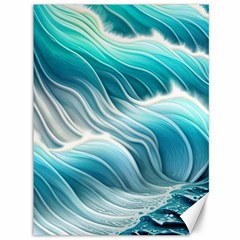 Pastel Blue Ocean Waves Iii Canvas 36  X 48  by GardenOfOphir