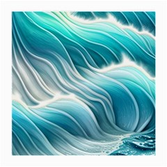 Pastel Blue Ocean Waves Iii Medium Glasses Cloth by GardenOfOphir