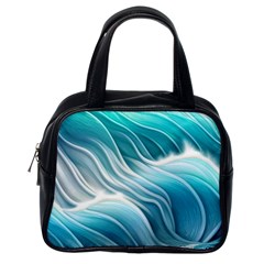 Pastel Blue Ocean Waves Iii Classic Handbag (one Side) by GardenOfOphir