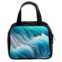 Pastel Blue Ocean Waves Iii Classic Handbag (two Sides) by GardenOfOphir