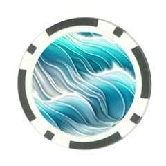 Pastel Blue Ocean Waves Iii Poker Chip Card Guard (10 Pack) by GardenOfOphir