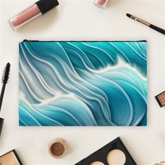 Pastel Blue Ocean Waves Iii Cosmetic Bag (large) by GardenOfOphir