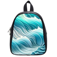 Pastel Blue Ocean Waves Iii School Bag (small) by GardenOfOphir