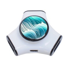 Pastel Blue Ocean Waves Iii 3-port Usb Hub by GardenOfOphir