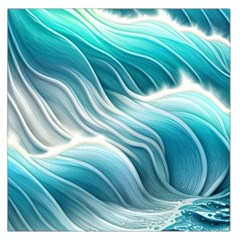 Pastel Blue Ocean Waves Iii Square Satin Scarf (36  X 36 ) by GardenOfOphir